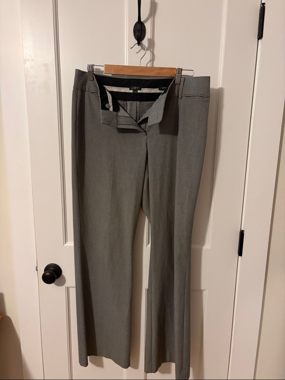 LOFT Gray Wide-Leg Dress Pants
